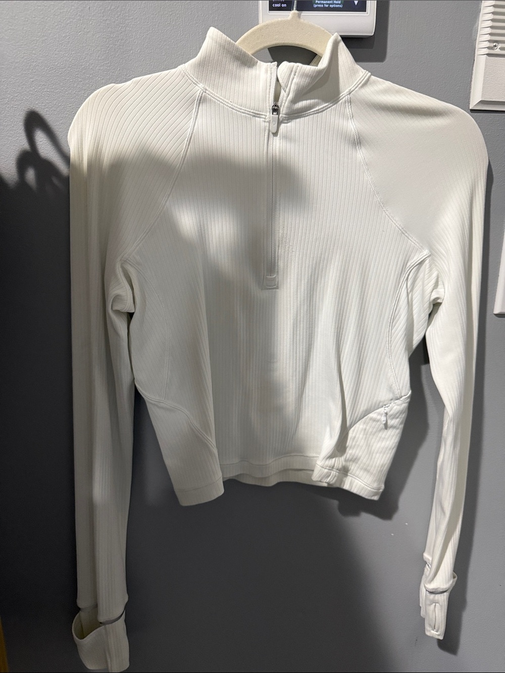 lululemon athletica White Ribbed Half-Zip Pullover